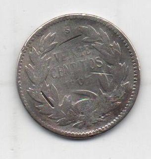 CHILE DEL AÑO 1907 DE 20 CENTAVOS